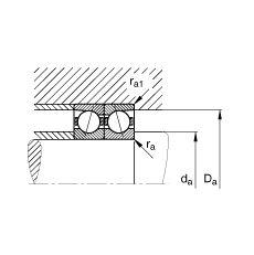 主轴轴承 B7021-C-T-P4S, 调节，成对安装，接触角 α = 15°，限制公差