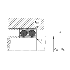 主轴轴承 HCB71908-C-T-P4S, 调节，成对或单元安装，接触角 α = 15°，陶瓷球，限制公差