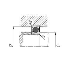 主轴轴承 HCB71908-C-2RSD-T-P4S, 调节，成对或单元安装，接触角 α = 15°，陶瓷球，两侧唇密封，非接触，限制公差