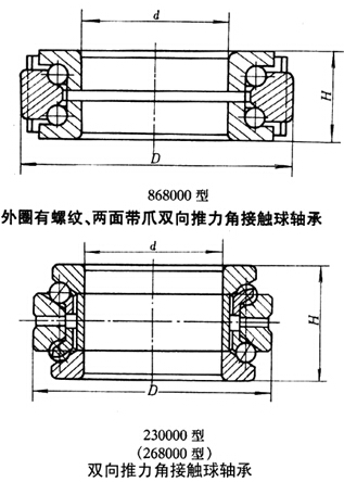 Ntn双向推力家接触轴承孔径图纸